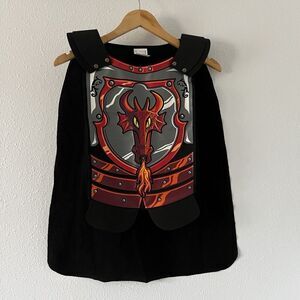 LEGO Castle Dragon Knight Chest Armor Black Cape Child OS Costume Play Dress Up